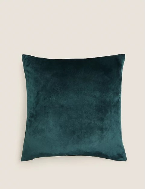 Velvet Embroidered Peacock Cushion