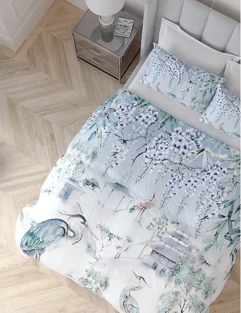 Pure Cotton Sateen Crane Bedding Set