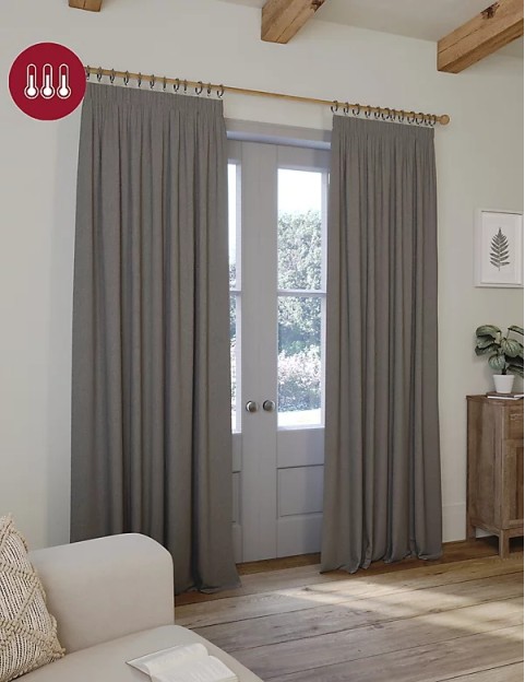 Velvet Pencil Pleat Temperature Smart Curtains