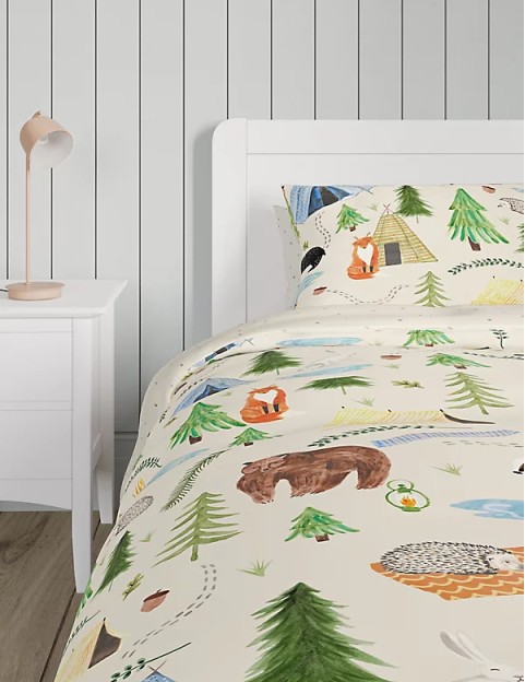 Pure Cotton Sateen Geometric Bedding Set