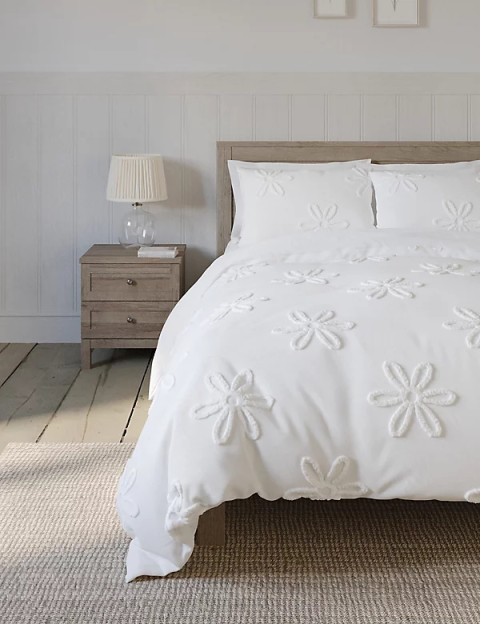 Pure Cotton Tufted Floral Bedding Set