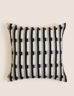 Pure Cotton Tufted Tassel Stripe Cushion