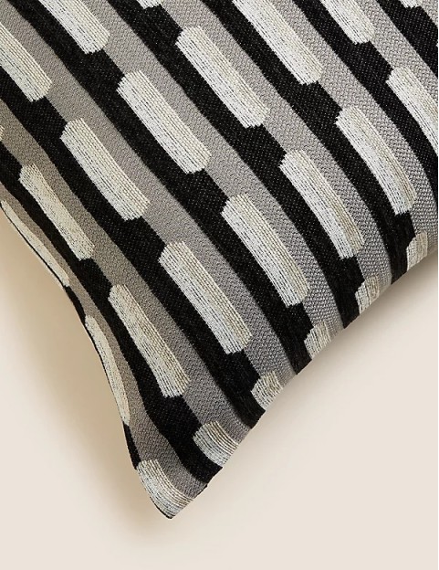 Pure Cotton Tufted Tassel Stripe Cushion