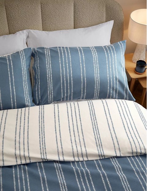 Pure Brushed Cotton Stripe Bedding Set