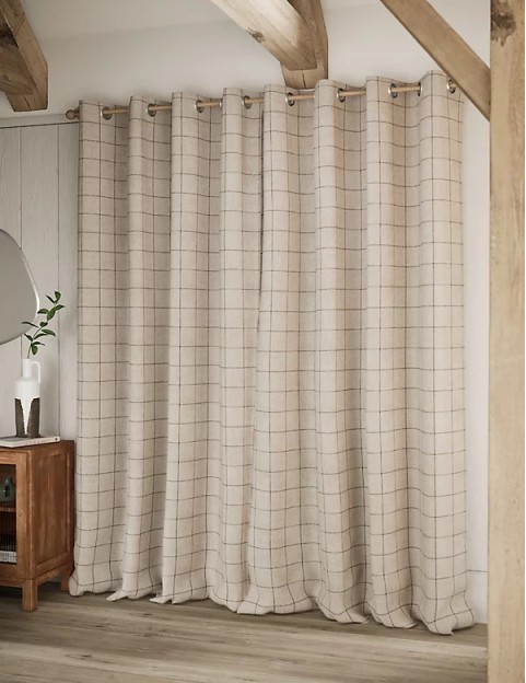 Windowpane Eyelet Blackout Curtains