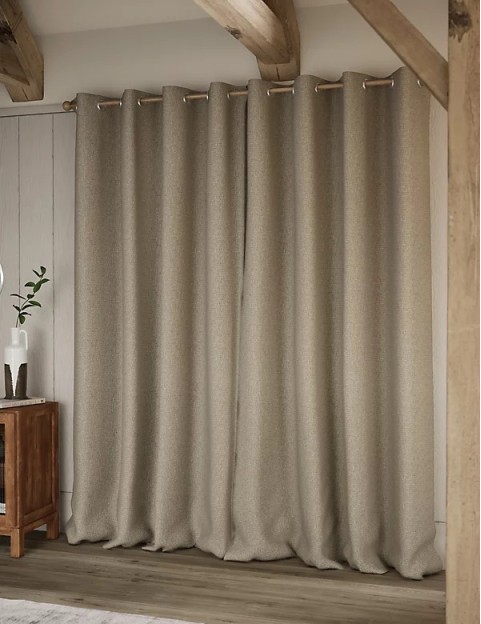 Heavyweight Woven Eyelet Blackout Curtains