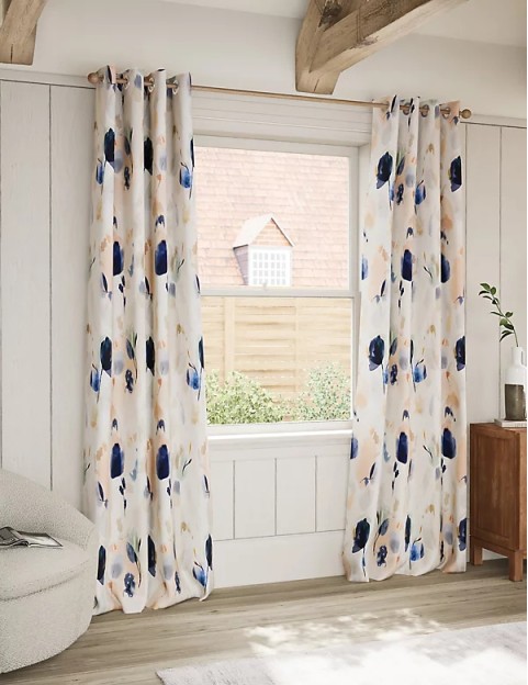 Floral Jacquard Eyelet Curtains