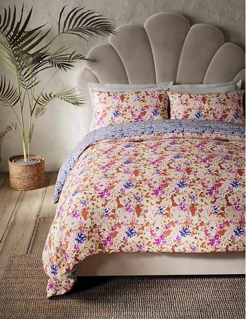 Comfortably Cool Lyocell Rich Floral Ikat Bedding Set