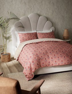 Cotton Blend Ikat Geometric Bedding Set