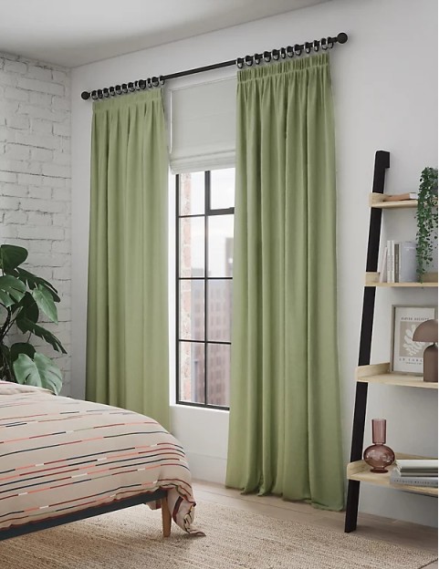 Pure Cotton Pencil Pleat Curtains