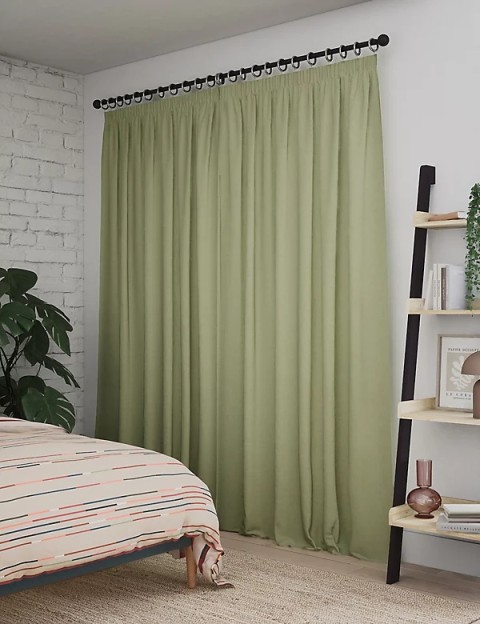 Pure Cotton Pencil Pleat Curtains