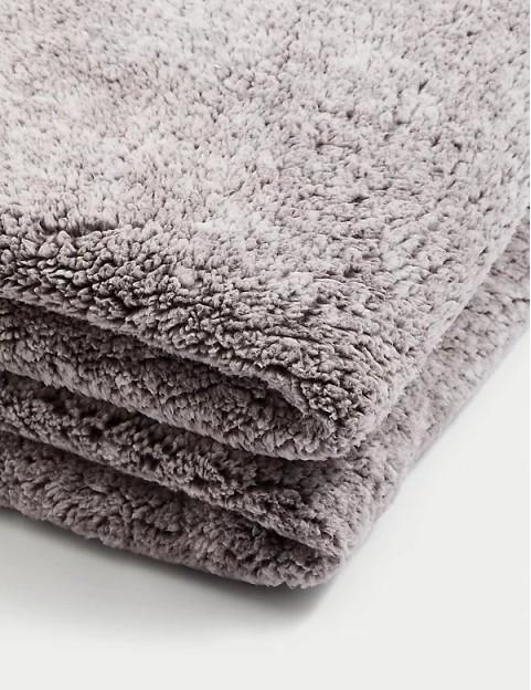 Teddy Fleece Plain Throw