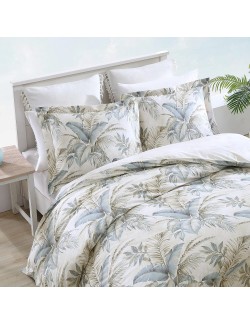 Queen Comforter Set, Reversible Cotton Bedding with Matching Shams, All Season Home Decor (Bakers Bluff Blue, Queen)