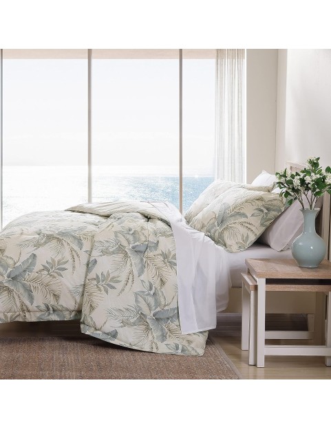 Queen Comforter Set, Reversible Cotton Bedding with Matching Shams, All Season Home Decor (Bakers Bluff Blue, Queen)