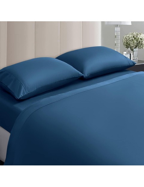 100% Egyptian Cotton Sheets King Size,1000 Thread Count Luxury Heavy Bed Sheets Set,Very Smooth Soft with 18&#34; Deep Pocket Sheets 4 Pc Sets(Ocean Blue, King)