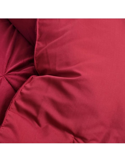 Soft Velvet Diamond Pintuck 3 Piece Comforter Set, King, Red